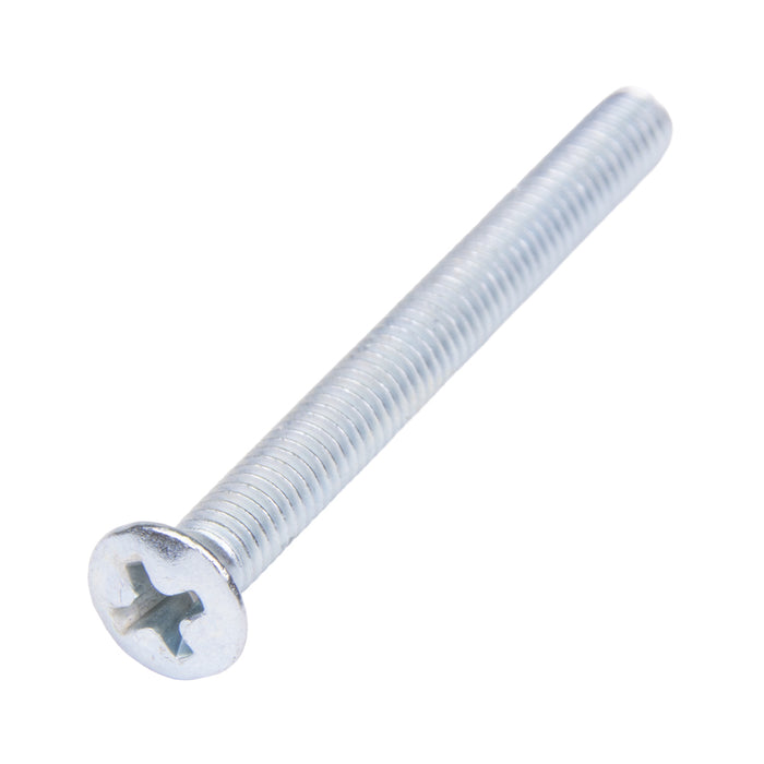 Machine Screw, Oval Head, Phillips Drive, M4 x 0.70 mm UNC x 40 mm Length, Steel Zinc Plated Trivalent by Spaenaur Inc.