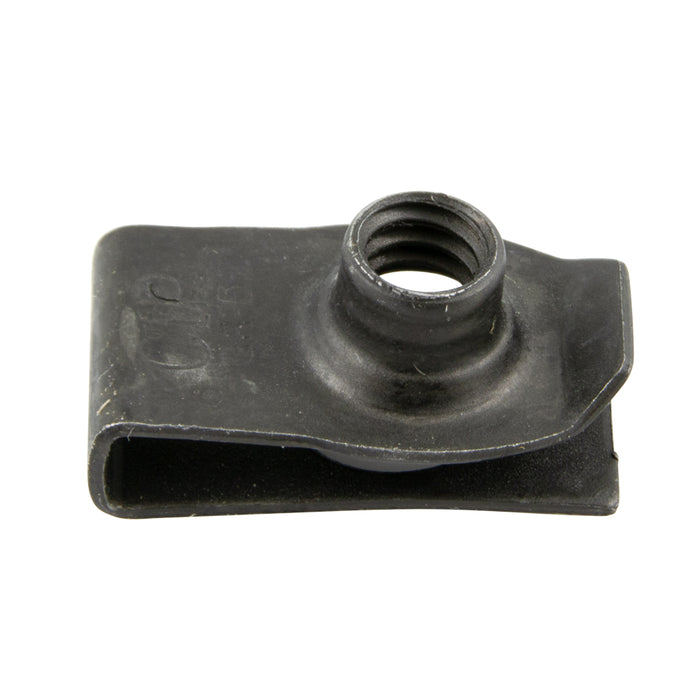 Écrou pour panneau, extrudé, type « U », filetage M6 x 1,0, panneau 0,8 mm-4,5 mm, dispositif de verrouillage, acier à ressort traité thermiquement, zingué PLTD par Spaenaur Inc.