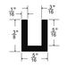 "U" Shaped Extruded Channel 5/16" Base x 3/8" HT x 1/16" x 50Ft EPDM 70+-5% Duro by Spaenaur Inc.