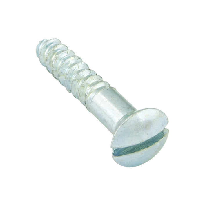 Wood Screw, Oval Head 90° ctsk., Slotted, #10 x 3/4" Length, Steel Zinc Plated, ASME/ANSI B18.6.1 by Spaenaur Inc.