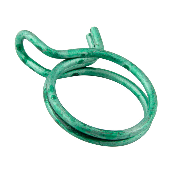 Double Strand Wire Hose Clamp, 8.70 mm Nom Clamp DIA x 1.00 mm Wire DIA High Tensile Wire Zinc Pl GReen Colour