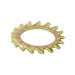Rondelle frein à denture externe, M2,5 (2,7 ID x 5,5 OD x 0,4 TH) Acier au carbone traité thermiquement, zingué jaune, DIN 6798A/ST-YZ M2,5 par Spaenaur Inc.