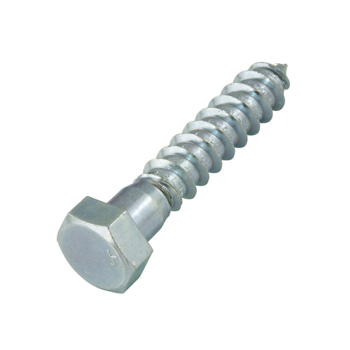 Lag Screw, Hex Head, 3/8" x 3-1/2" Length, Steel Zinc Plated by Spaenaur Inc.