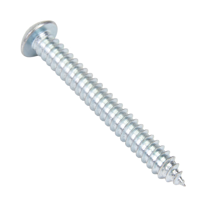 Tapping Screw, Button Head Security Hex Socket Drive, Type AB, #14 x 2" Length, Steel Zinc Plated