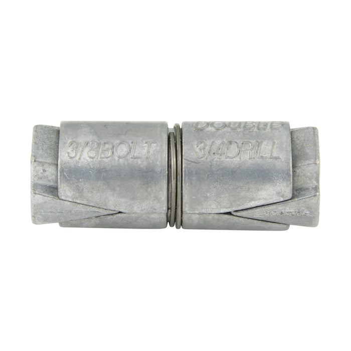 Double Expansion Shield, Zamac Alloy 3/4"-10 Bolt x 4" (1-1/4" Drill)