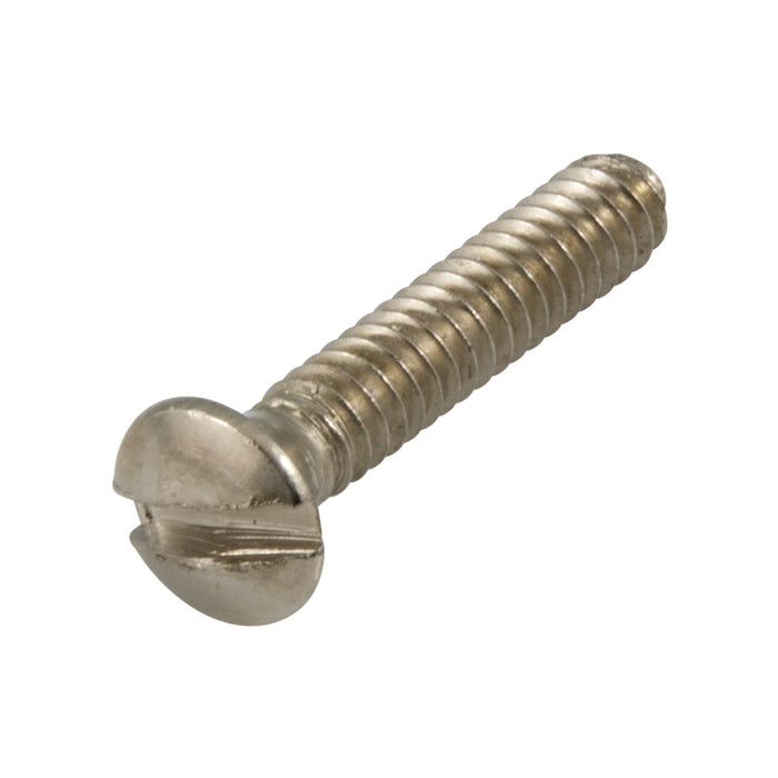 Machine Screw, Oval Head, Slotted Drive, #10-32 UNF x 5/8" Length, Steel Nickel Plated