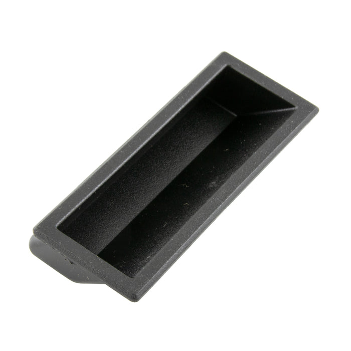 Poignée encastrée à tirette pour petite poche 1 po x 3,25 po, plage de panneaux 0,070 po à 0,085 po, ABS, noir mat, par SouthCo
