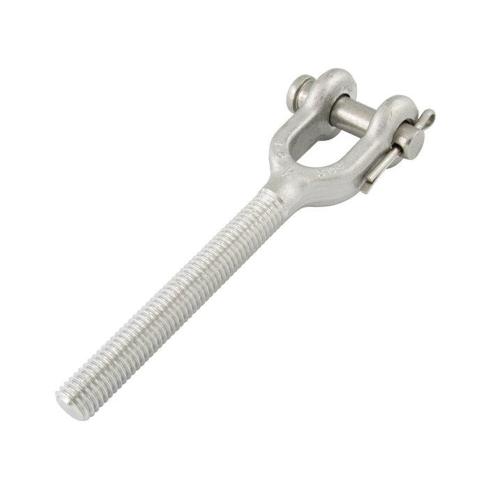 Jaw Type Turnbuckle Fitting 5/8"-11 UNC x 5" Shank Length Right Hand Thread 304 Stainless Steel by Spaenaur Inc.
