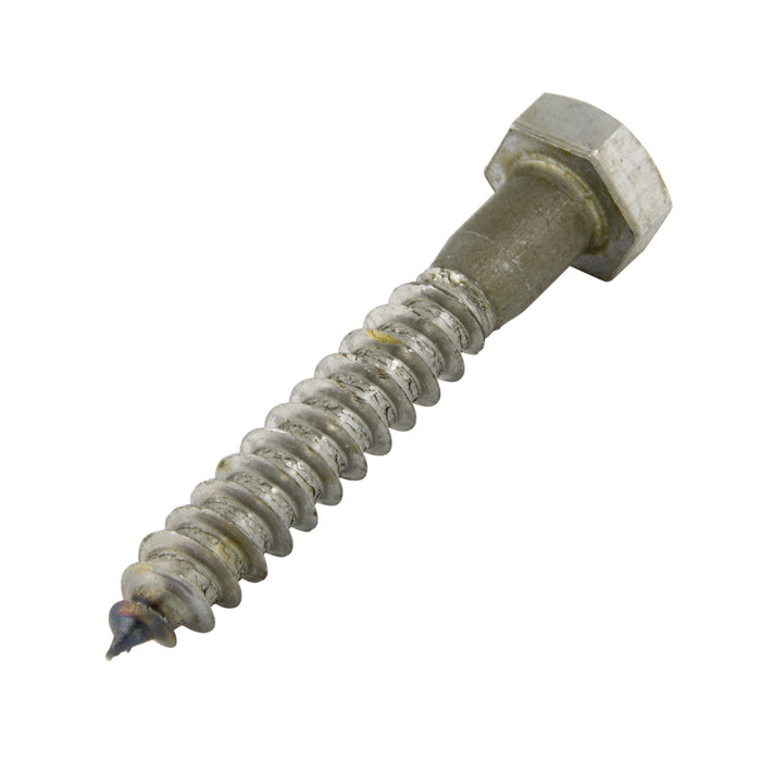 Lag Screw, Hex Head, 1/2" x 3-1/2" Length, Steel Plain