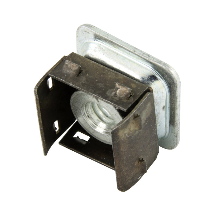 4-Sided Square Metal Threaded Adaptor for 1" Square Tube DIA x 16-18 Gauge x 1/4"-20 UNC Steel, Zinc Plated Base Finish by Spaenaur Inc.