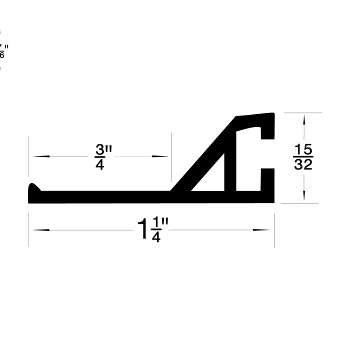 Dispositif de retenue rigide à joint inférieur gris, longueur 4 1/2 pieds, dureté 85 ± 5 duromètres, en vinyle souple (PVC), fabriqué par Spaenaur Inc.