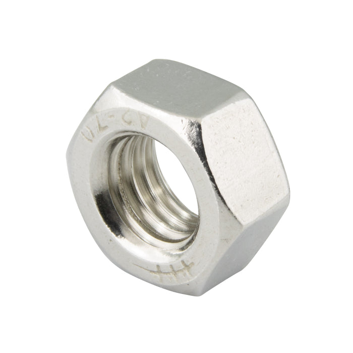 Hexagon Nut Finished Full 1/2"-20 UNF (3/4" A/F x 7/16" TH) 18-8 Stainless Steel ANSI B18.2.2-1986 by Spaenaur Inc.