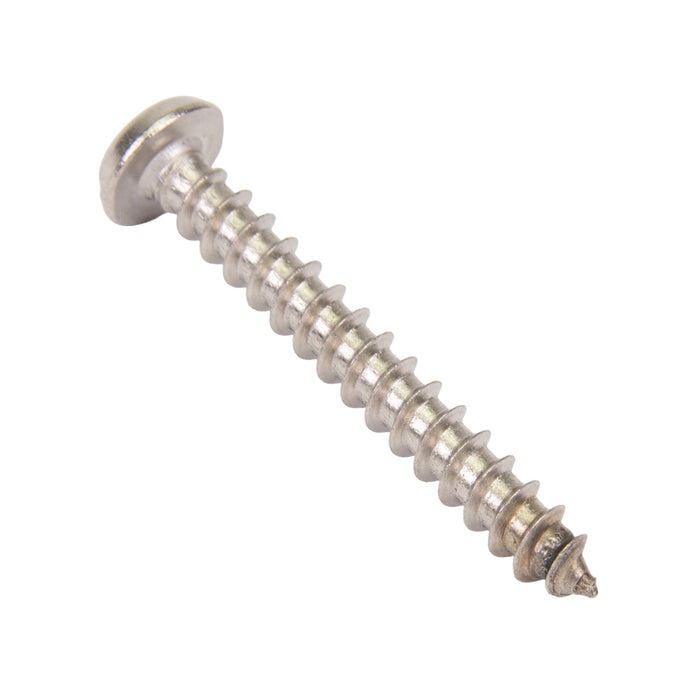 Tapping Screw, Pan Head Slotted Drive, Type AB, #10 x 3/8" Length, Stainless Steel by Spaenaur Inc.