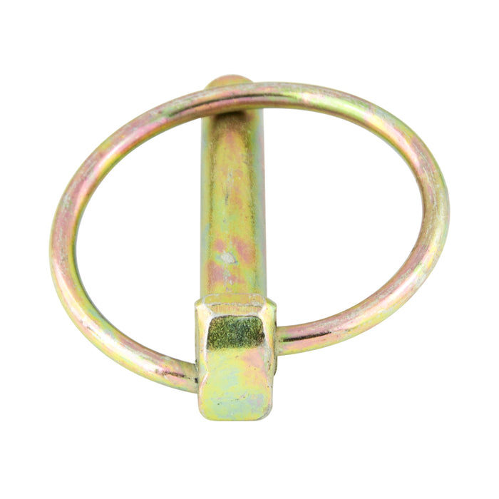 Lynch Pin, Flat Back, (No Chain) 7/16" DIA x 2" Pin LGTH, 1-7/8" Inside Ring DIA. Steel C1010-18 Case Hard Pin, Spring Steel Snap Ring, Heavy Zinc Plated by Spaenaur Inc.