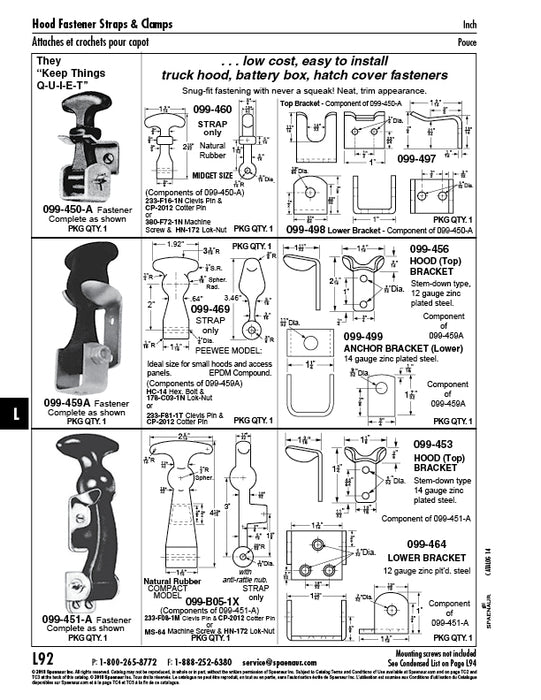 Top Bracket for Strap 1-5/8" O/A LGTH Steel Zinc Plated (Component Of Sn#099-451) by Spaenaur Inc.