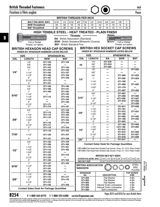 British Hex Socket Cap Screw, Bsf 5/16" Bsf x 1 1/2" LONG Steel Plain