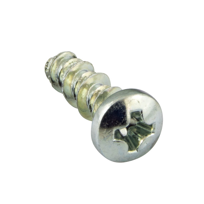 Tapping Screw, Pan Head Phillips Drive, Type A, #8-15 x 1/2" Length, Low Carbon Steel Trivalent Zinc Plated