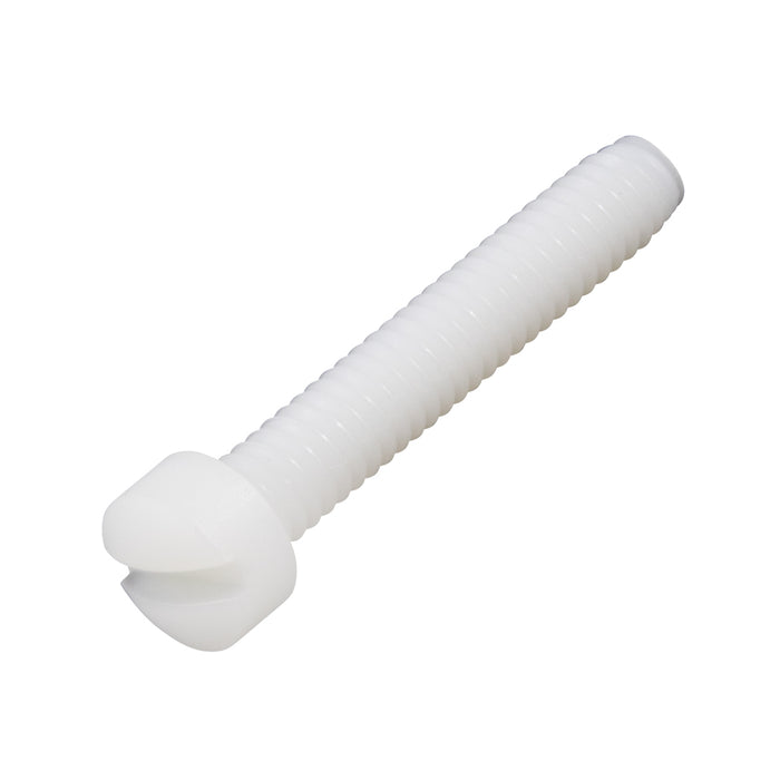Machine Screw Fillister Slot Head #4-40 UNC x 1/2" Nylon 6/6 Natural
