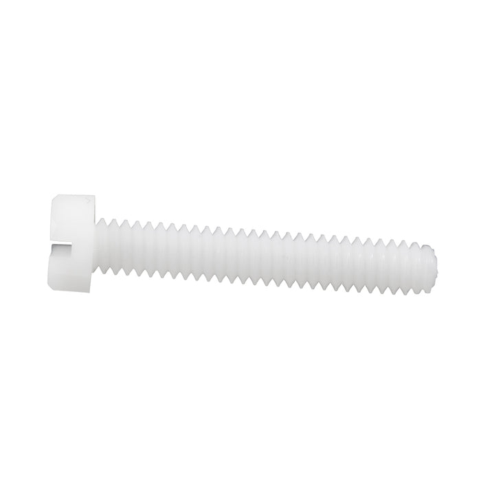 Machine Screw, Hex Head, Slotted Drive, #8-32 UNC x 3/8" Length, Nylon Natural by Spaenaur Inc.
