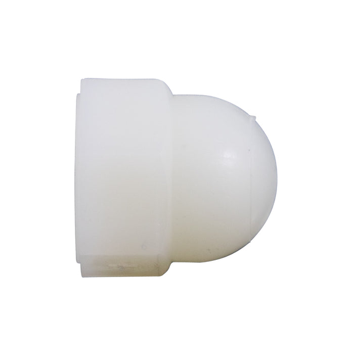 Écrou borgne, M3 x 0,50 mm, largeur à plat (WAF) 5,5 mm, hauteur (THK) 6,0 mm, nylon, conforme à la norme DIN 1587, fabriqué par Spaenaur Inc.