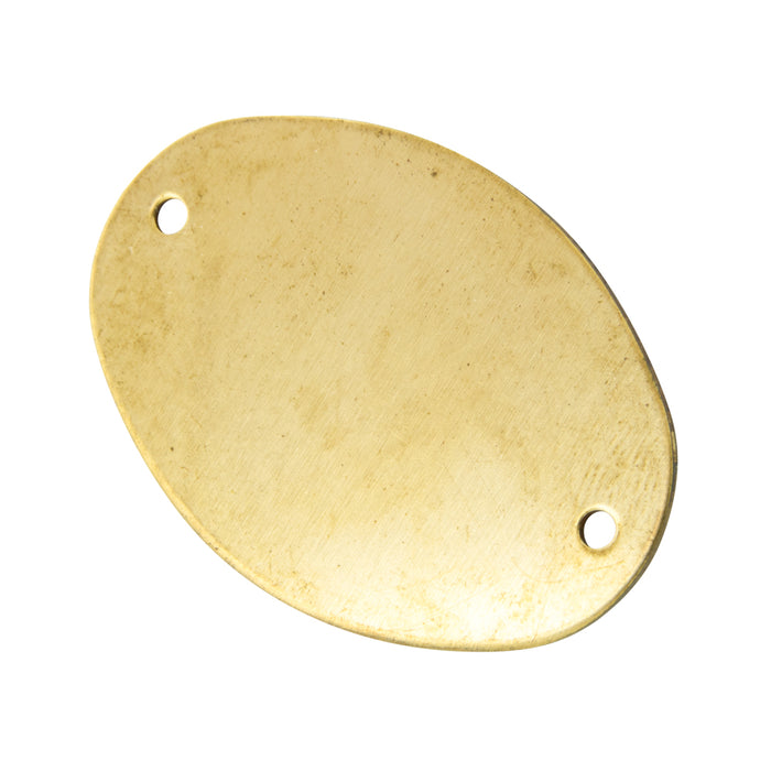 Standard Oval Blank Tag (Two 1/8" Holes) 5/8" x 1-1/2" x .032" THK Brass Plain