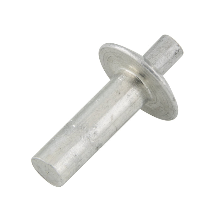Drive Rivet Brazier Head, 1/4" DIA x 13/32" L x 1/4" Nom Grip Aluminum W/Aluminum Pin Plain