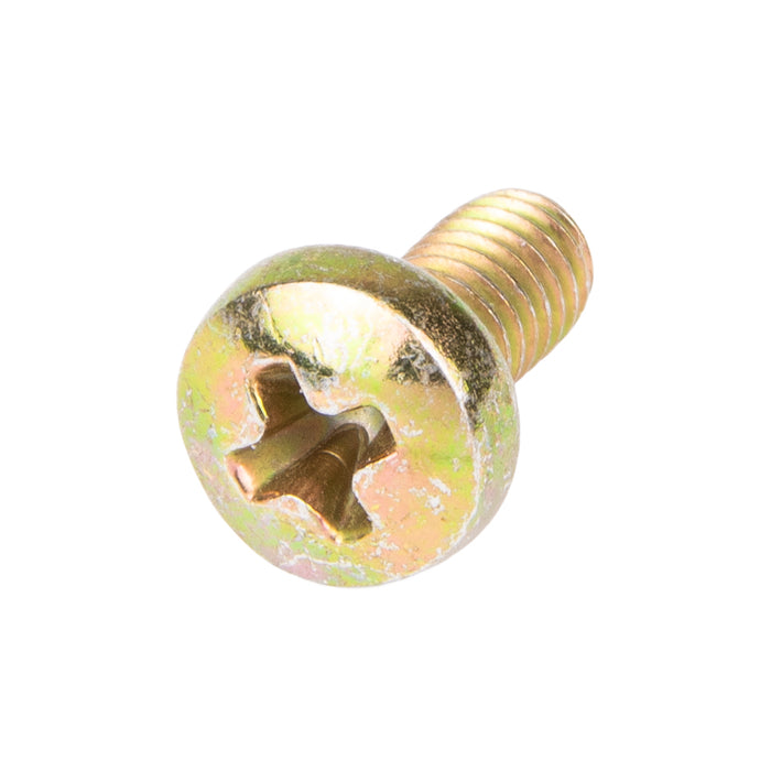 Machine Screw, Raised Cheese Head, Phillips Drive, M4 x 0.70 mm UNC x 10 mm Length, Steel Zinc Plated Yellow