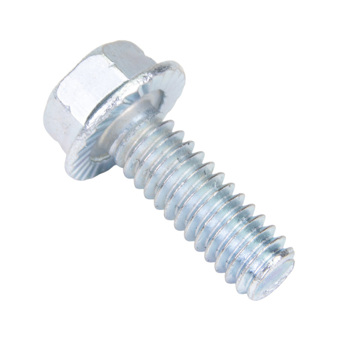 Flange Screw Serrated Hex Washer HD #6-32 UNC x 1/4" Steel Case Hardened Bright Zinc