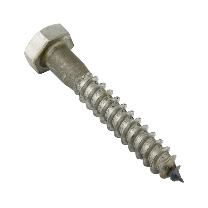 Lag Screw, Hex Head, 3/8" x 2-1/2", Steel Plain, ASME/ANSI B18.21.1