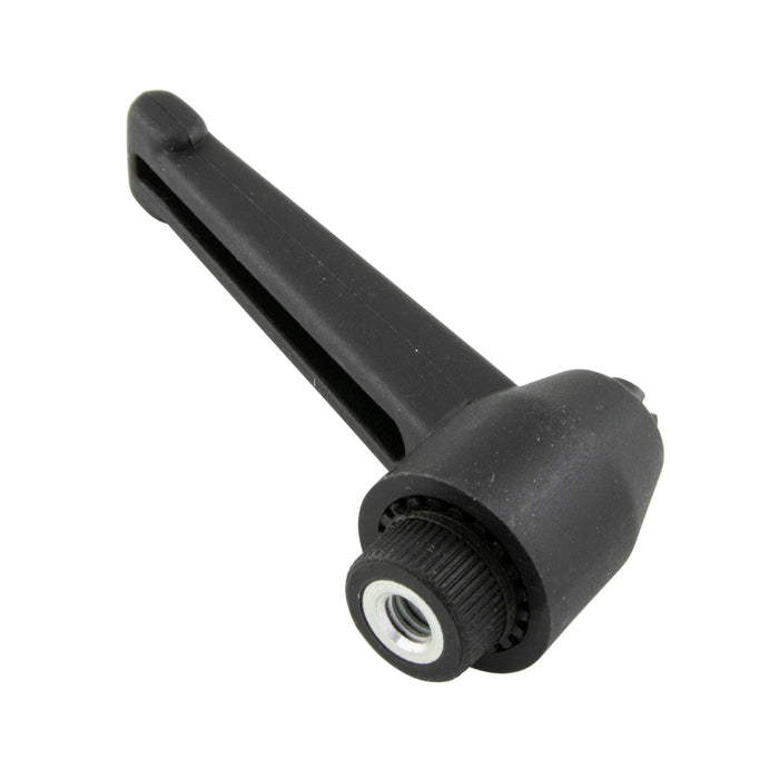 Levier de serrage indexé, femelle, longueur 1,69", filetage 1/4"-20, hauteur totale 1,38", thermoplastique noir, insert métallique, fabriqué par Spaenaur Inc.
