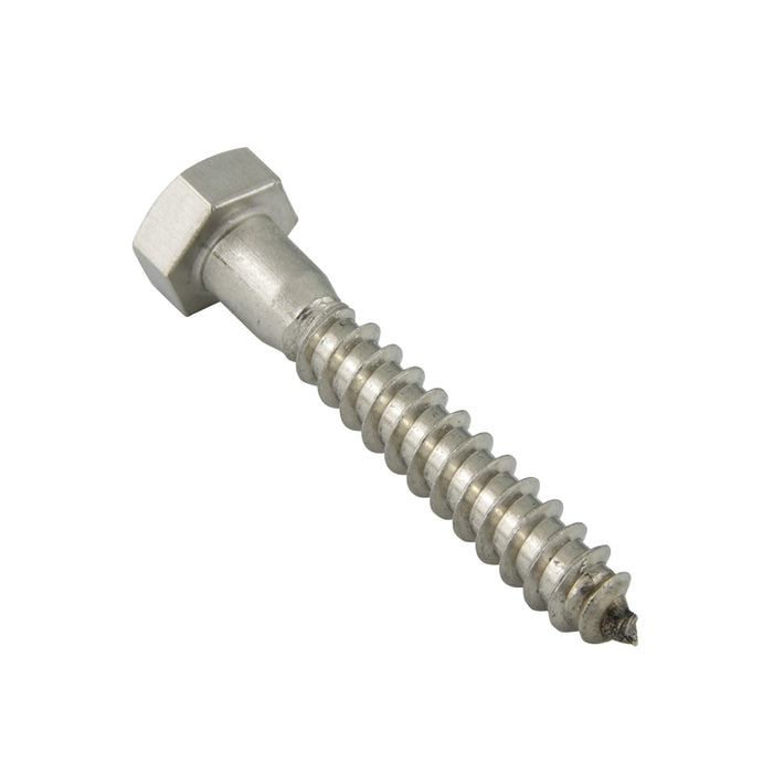 Lag Screw, Hex Head, 5/16" x 4, Stainless Steel by Spaenaur Inc.