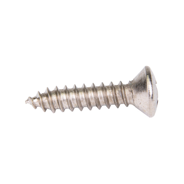 Vis autotaraudeuse, tête ovale à empreinte Phillips, type AB, n° 6 x 1 po de longueur, acier nickelé