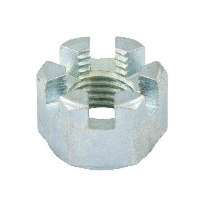 Slotted Thick Finished Hex Nut 7/16"-20 UNF (11/16"AF x 29/64"THK) Steel Zinc Plated ANSI B18.2.2-1986 by Spaenaur Inc.