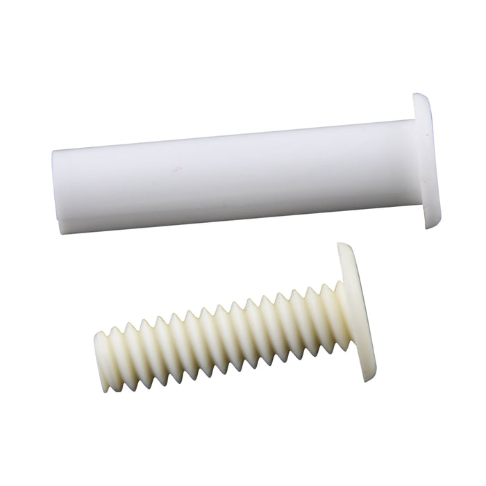 Binder Post & Screw (Nylon), Unslotted Thin Head, Rapid Assembly .240" DIA x 1/2" LG Polyethylene Post, Black Colour