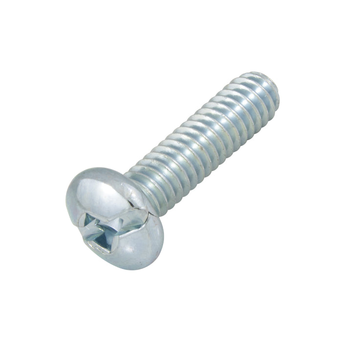 Vis à métaux, fente/tête cylindrique HD #8-32 UNC x 1/2" LG Acier à faible teneur en carbone Zingage trivalent