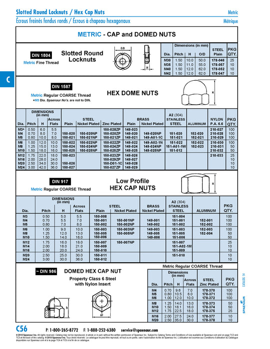 Slotted Round Locknut DIN 1804W M40 x 1.50 (62mm OD x 12mm HT) Steel Unhardened & Unground DIN 1804W/ST M40X1.50