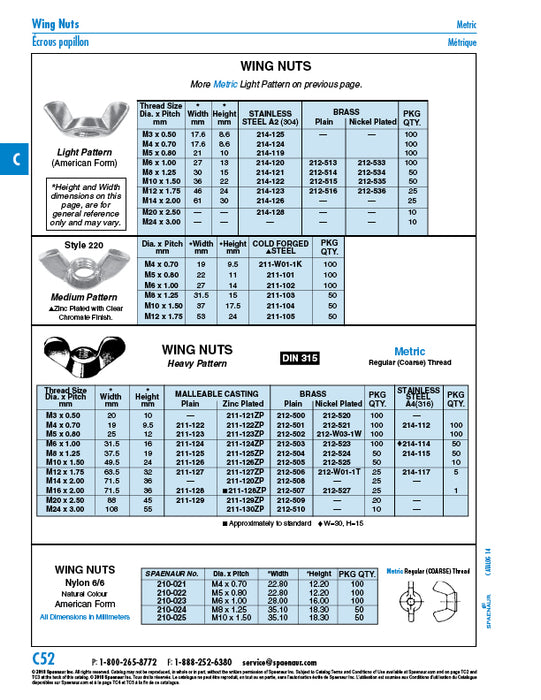 Wing Nut DIN 315 Heavy Pattern M16 DIA x 2.00 Pitch Malleable Cast Iron Plain DIN 315/Mall M16 by Spaenaur Inc.