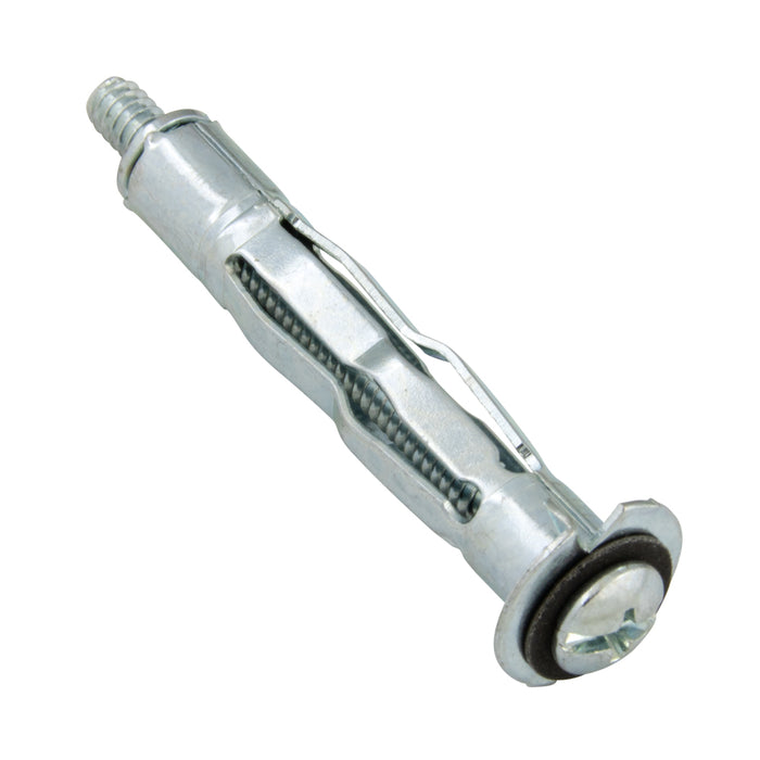Wall Grip Screw Anchor, 1/4"-20 (5/8"-1-3/16" Grip Range) 1/2" Drill Size, Steel Zinc Plated
