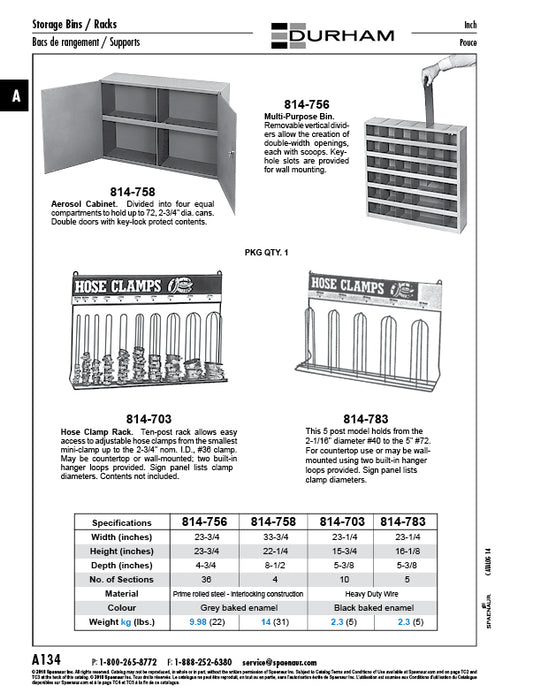 Storage Bin W/ 36 Sections 23 3/4" W x 23 3/4" HT x 4 3/4" D Steel, Gray Baked Enamel by Spaenaur Inc.