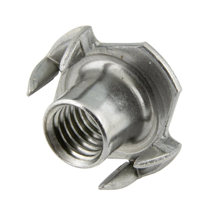 Écrou en T M4 x 0,70P, base ronde à 4 broches, diamètre du cylindre 18,3 mm, diamètre 5,3 mm x 6,4 LG, acier, finition lisse, par Spaenaur Inc.