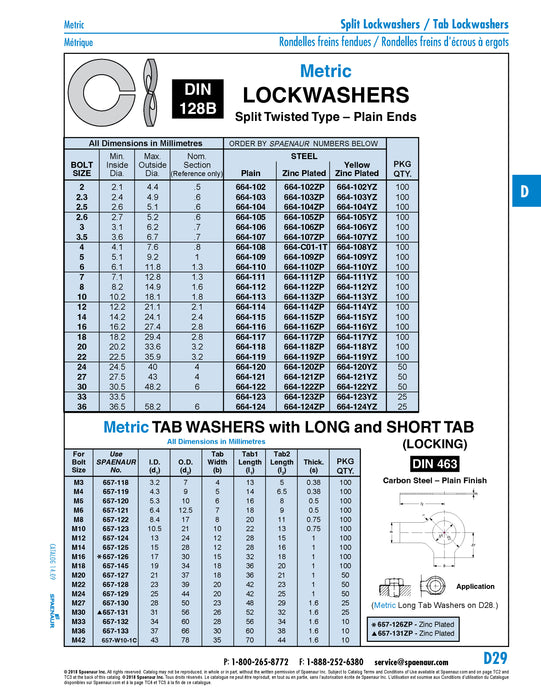 Tab Washer with LONG And Short Tab M42 (43mm ID x 78mm OD x 1.6mm THK) Steel Plain DIN 463/ST M42