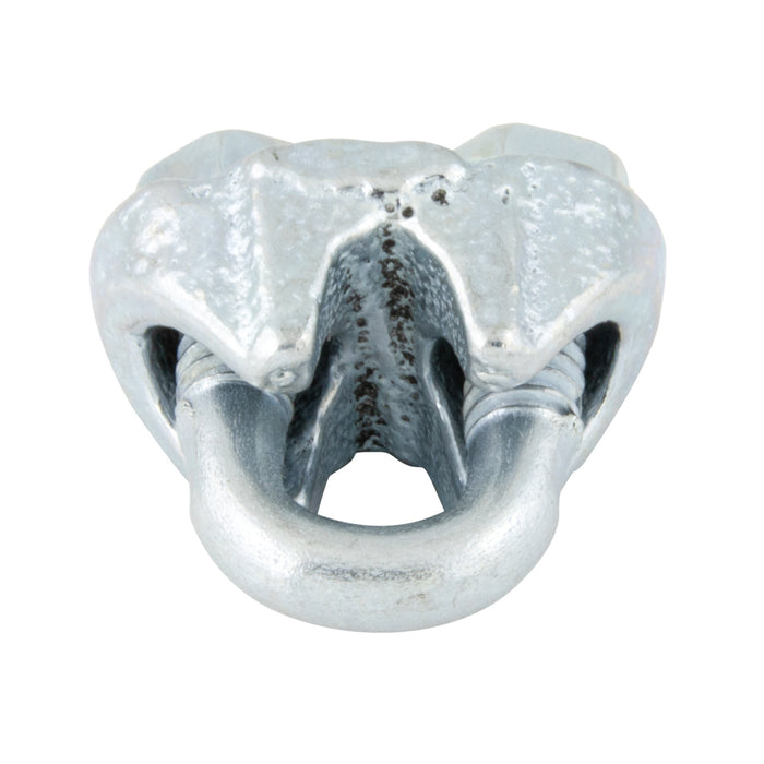 Agrafe pour câble métallique, usage léger pour câble de 5/16 po, base en fonte malléable galvanisée, boulon en U en acier zingué, par Spaenaur Inc.