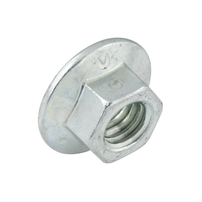 Side Distortion Hex Locknut, Large Flange, for Sae GR 1,2,3 & 5 Bolts 3/8"-16 UNC, Flange DIA Max .915" Grade F Steel Zinc Plated And Wax