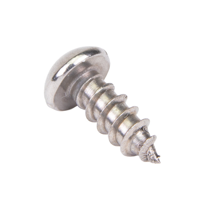 Tapping Screw, Round Head Slotted Drive, Type AB, #10 x 1-1/4" Length, Stainless Steel by Spaenaur Inc.