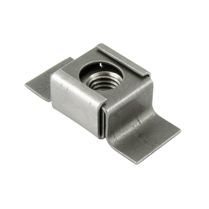 Écrou flottant de retenue à souder 1/4 po-28 UNF Filetage 9/16 po Largeur de base x 1-3/4 po Longueur totale Acier à faible teneur en carbone Uni par Spaenaur Inc.