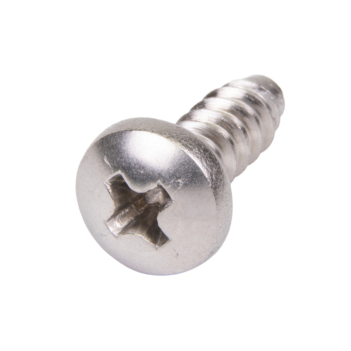 Tapping Screw, Pan Head Phillips Drive, Type B, #10 x 1/2" Length, Stainless Steel by Spaenaur Inc.