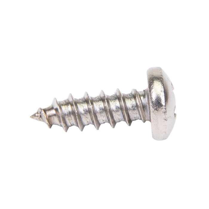 Tapping Screw, Pan Head Unslotted Drive, Type A, #8 x 1/2" Length, Stainless Steel by Spaenaur Inc.