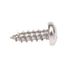 Tapping Screw, Pan Head Unslotted Drive, Type A, #8 x 1/2" Length, Stainless Steel by Spaenaur Inc.
