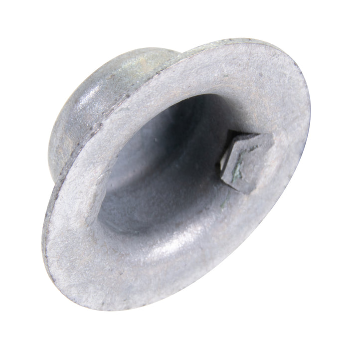 Écrou à pousser de type « Washer Cap » pour tige de 3/16", rondelle de 1/2" de diamètre, hauteur totale de 0,202", en acier zingué par électrolyse, fabriqué par Spaenaur Inc.