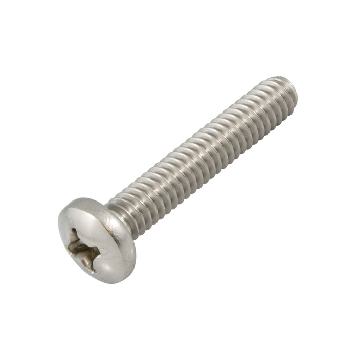 Machine Screw, Pan Phillips Head 1/4"-20 UNC x 1" 18-8 Stainless Steel ANSI B18.6.3